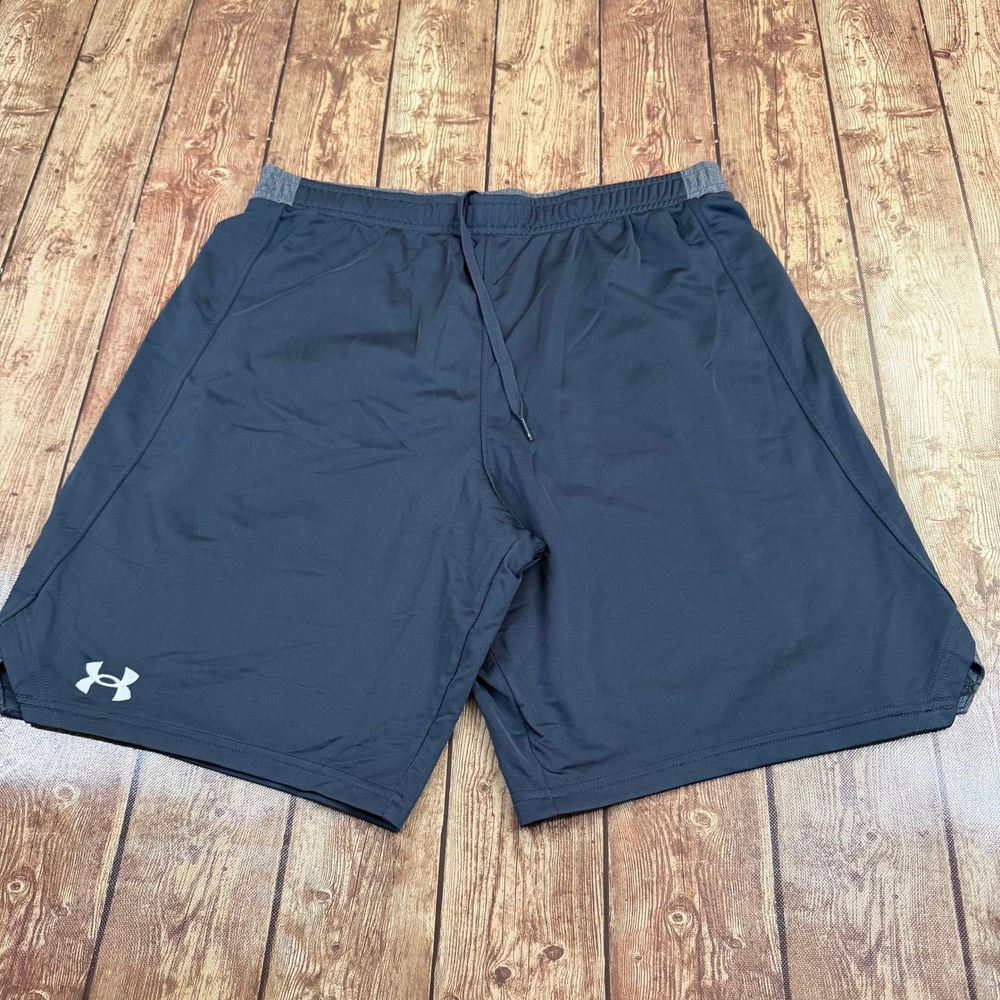 Under Armour Loose Athletic Shorts Mens Large Gray Elastic Waist Pockets